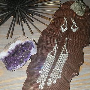 Rhinestone dangle earrings